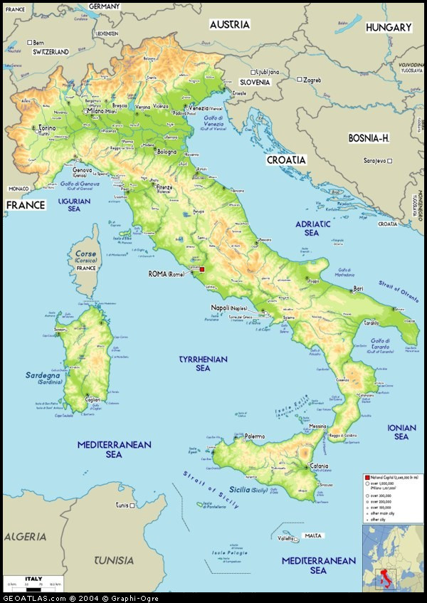 italian physical map