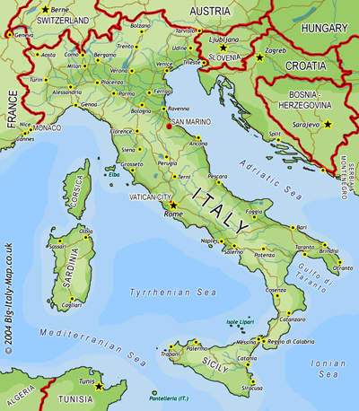 This is a map of Italy,